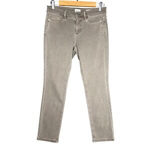 J.Jill Womens Authentic Fit Slim Ankle Stretch Denim Jeans Mocha Brown 4P Petite
